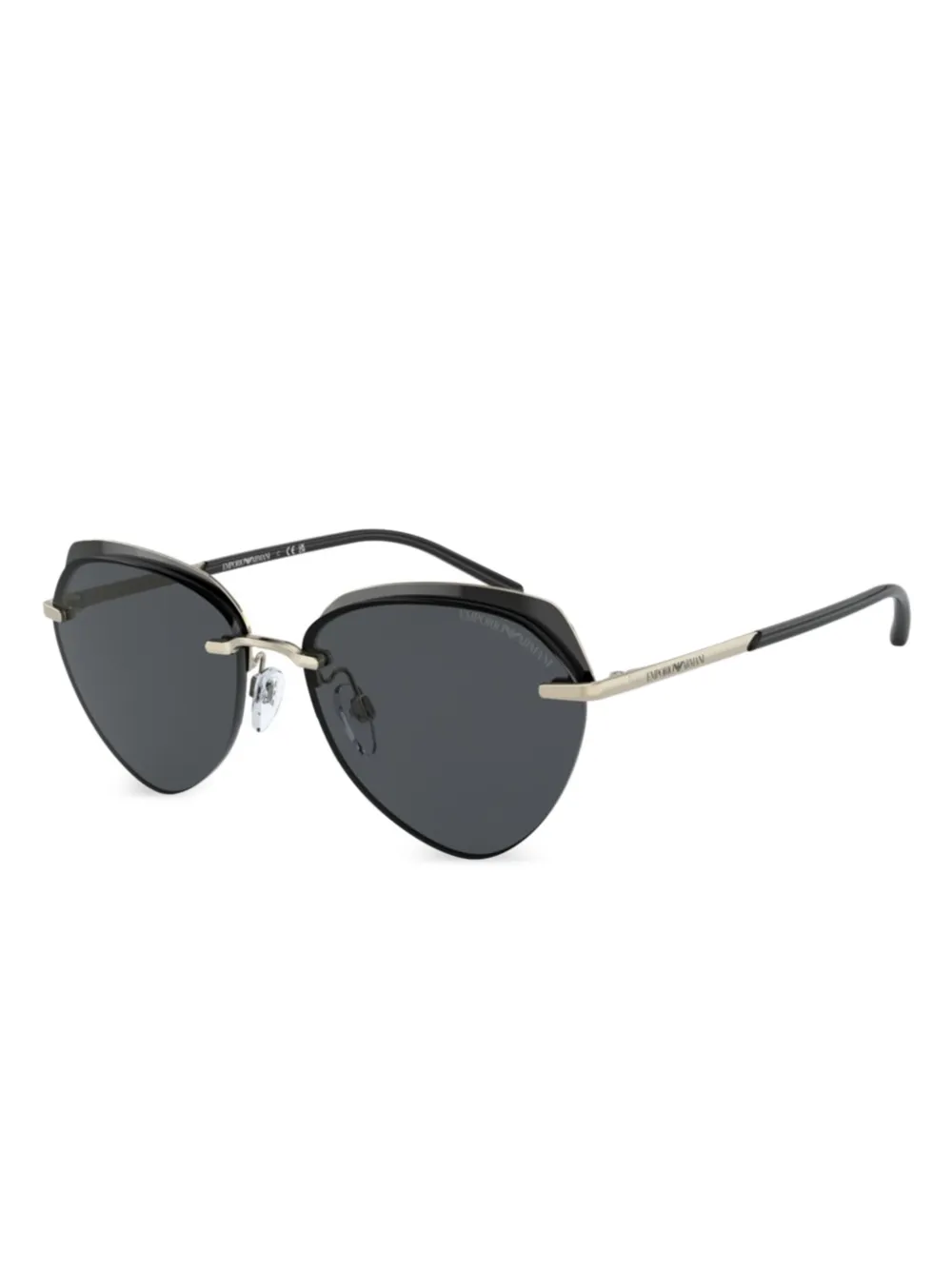 Emporio Armani Zonnebril met geometrisch montuur Zwart