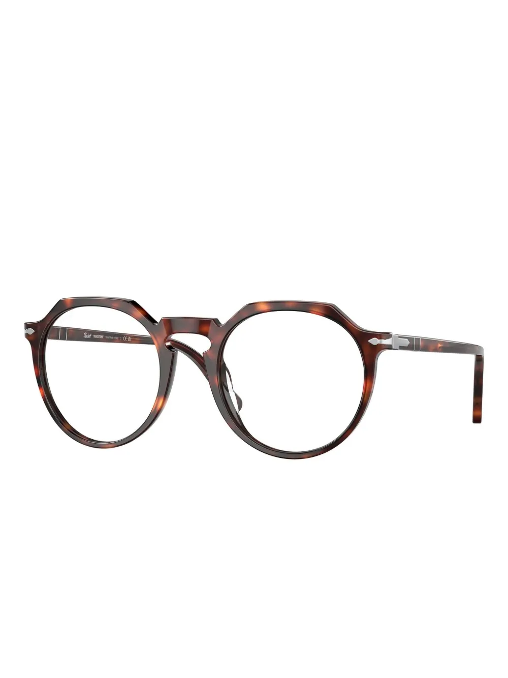 Persol Bril met rond montuur - Bruin