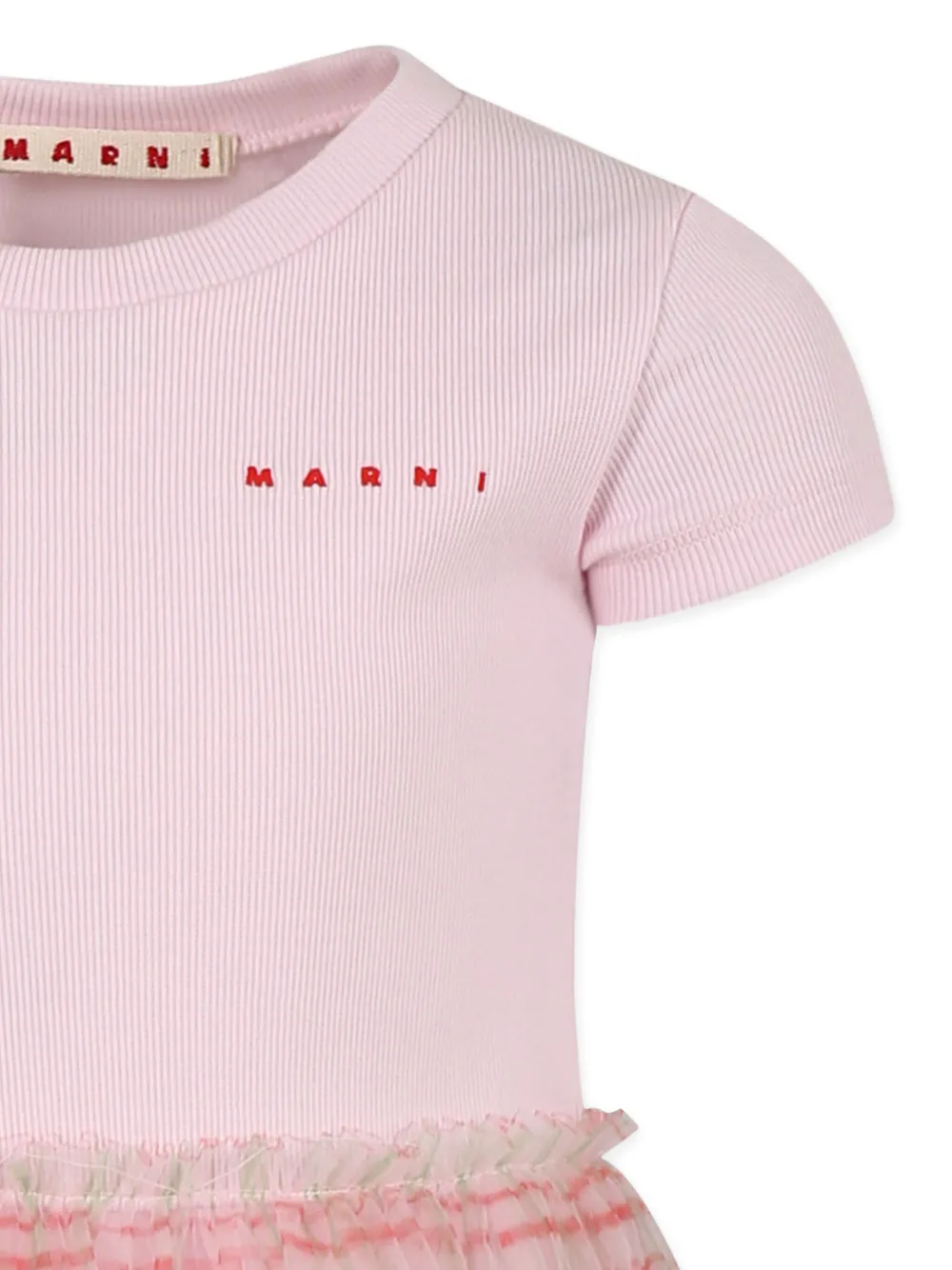 Marni Kids Jurk met geborduurd logo Roze