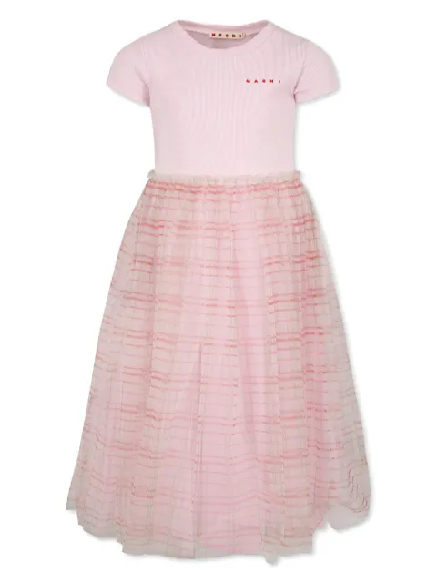 Marni Kids logo-embroidered dress 