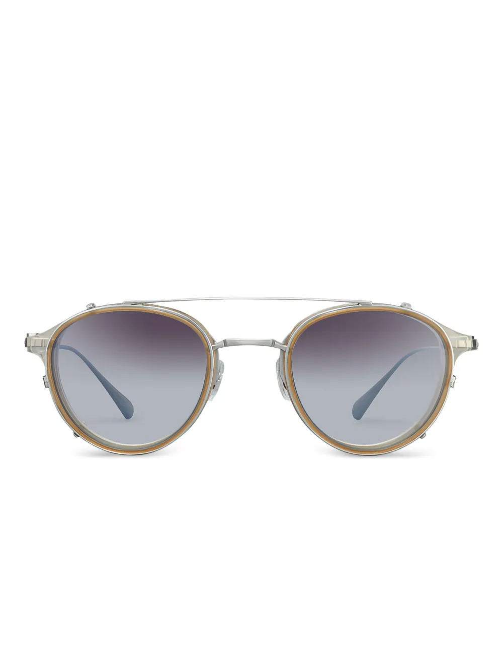 MR. LEIGHT double-bridge round-frame sunglasses | Silver | Image 1