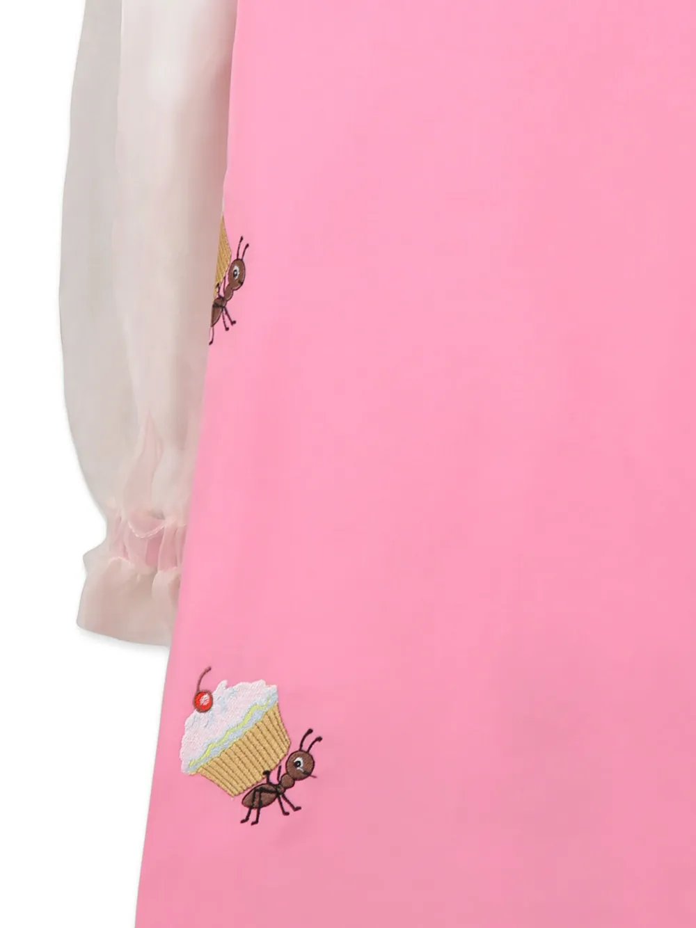 Pangolini Kids Jurk met geborduurde details Roze
