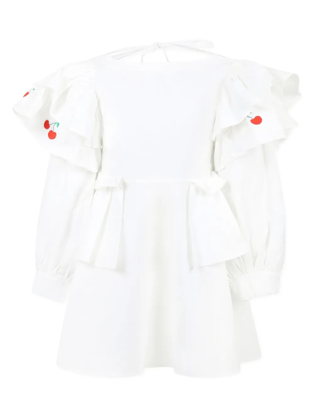 Pangolini Kids ruffle-detailing dress | White | Image 1