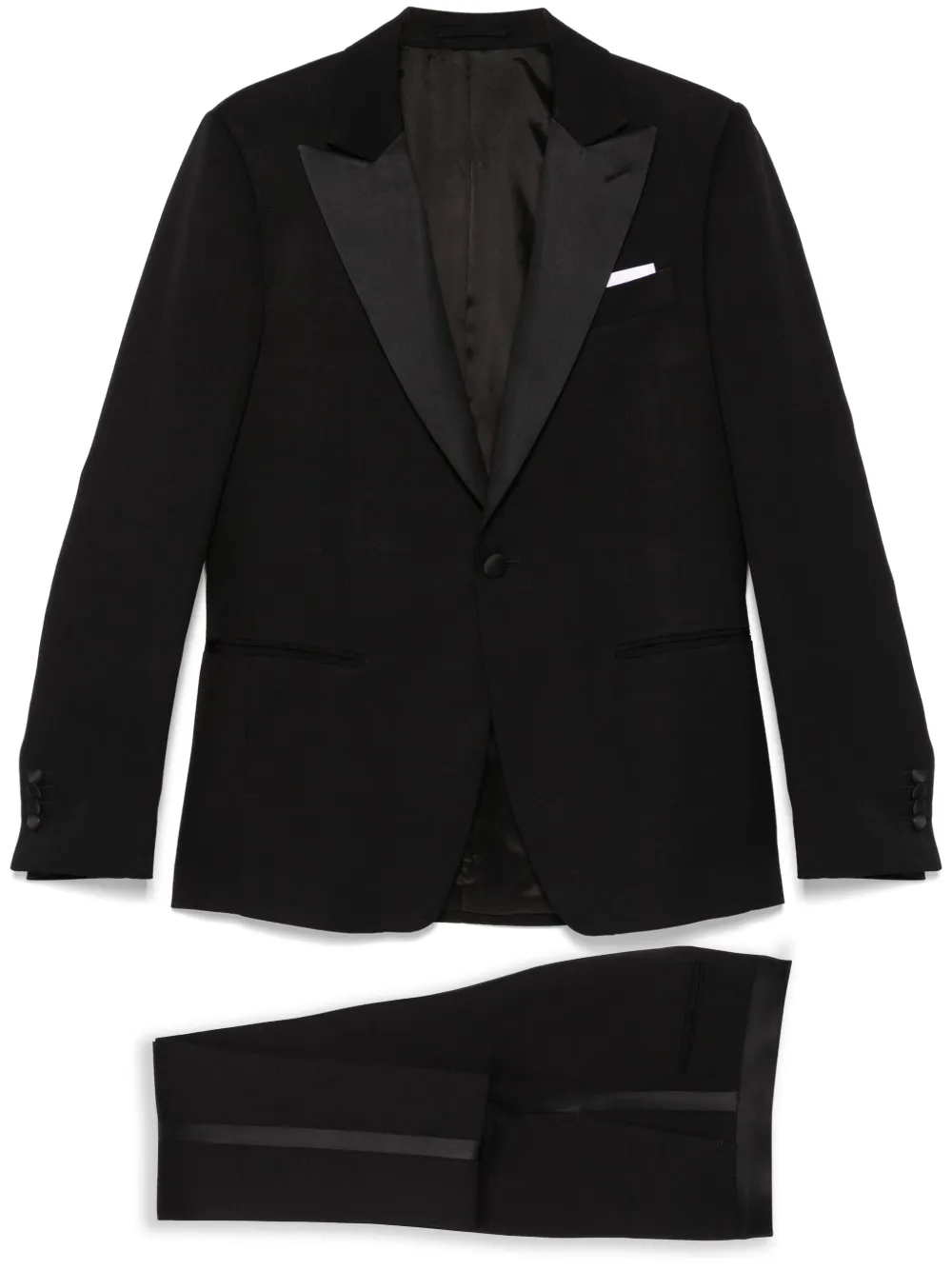 Lardini Completo con finiture in raso - Nero