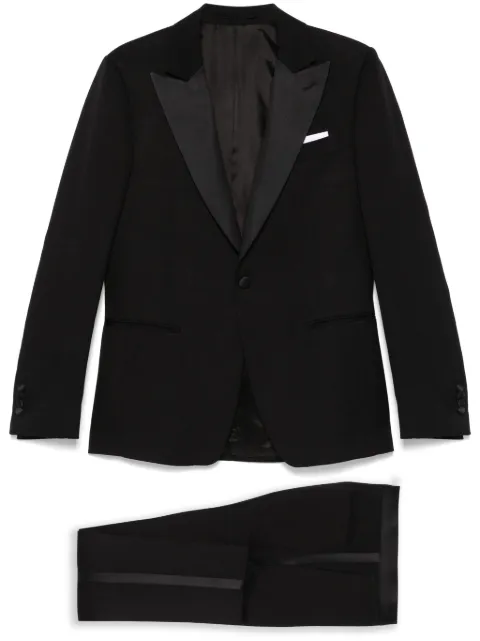 Lardini satin-trim suit