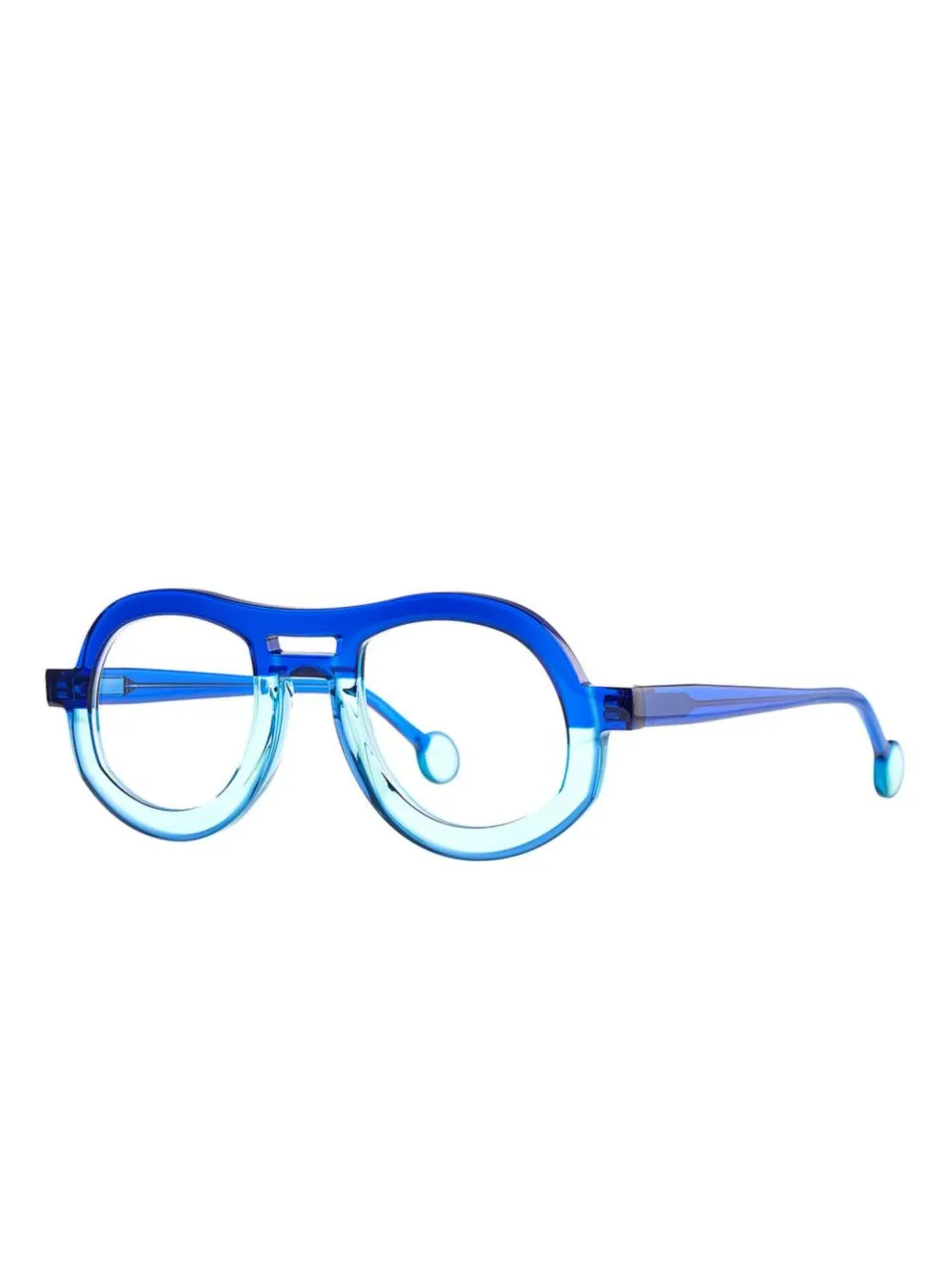 Theo Eyewear geometric-frame glasses - Blauw