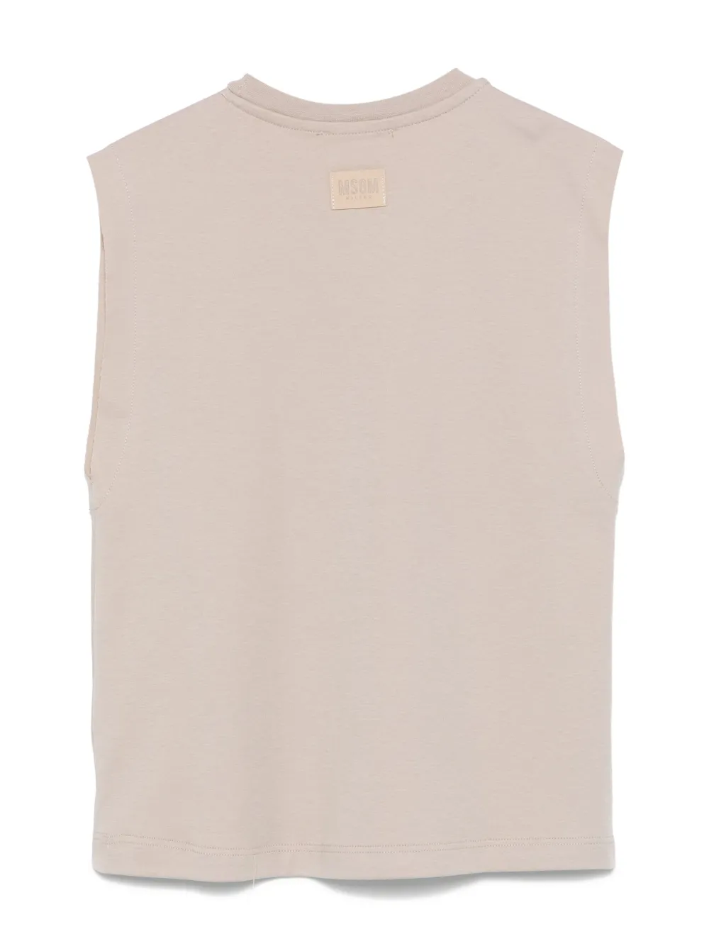 MSGM Kids raised-logo tank top - Beige