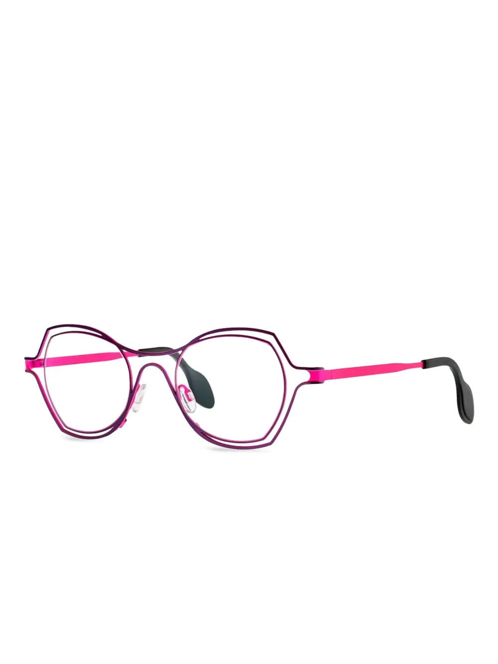 Theo Eyewear geometric-frame glasses - Roze