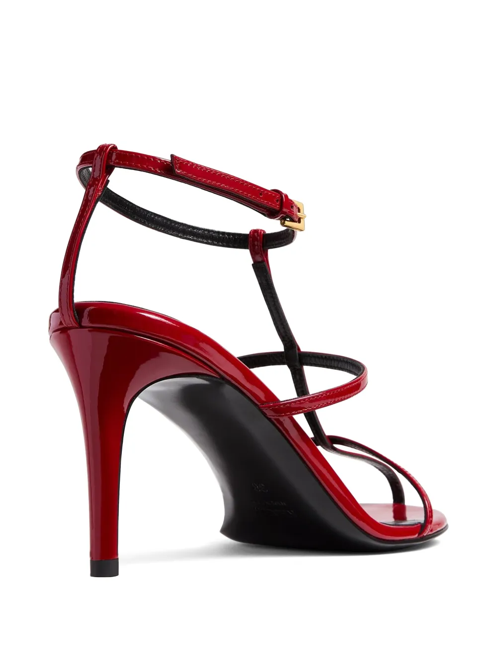 KHAITE 75mm Cage Sandals in Red, view 3