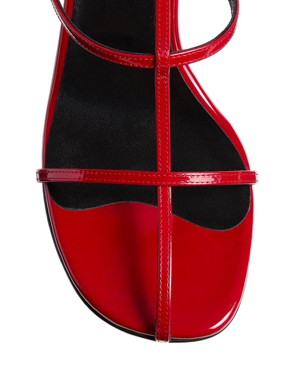 KHAITE 75mm Cage Sandals in Red, view 4