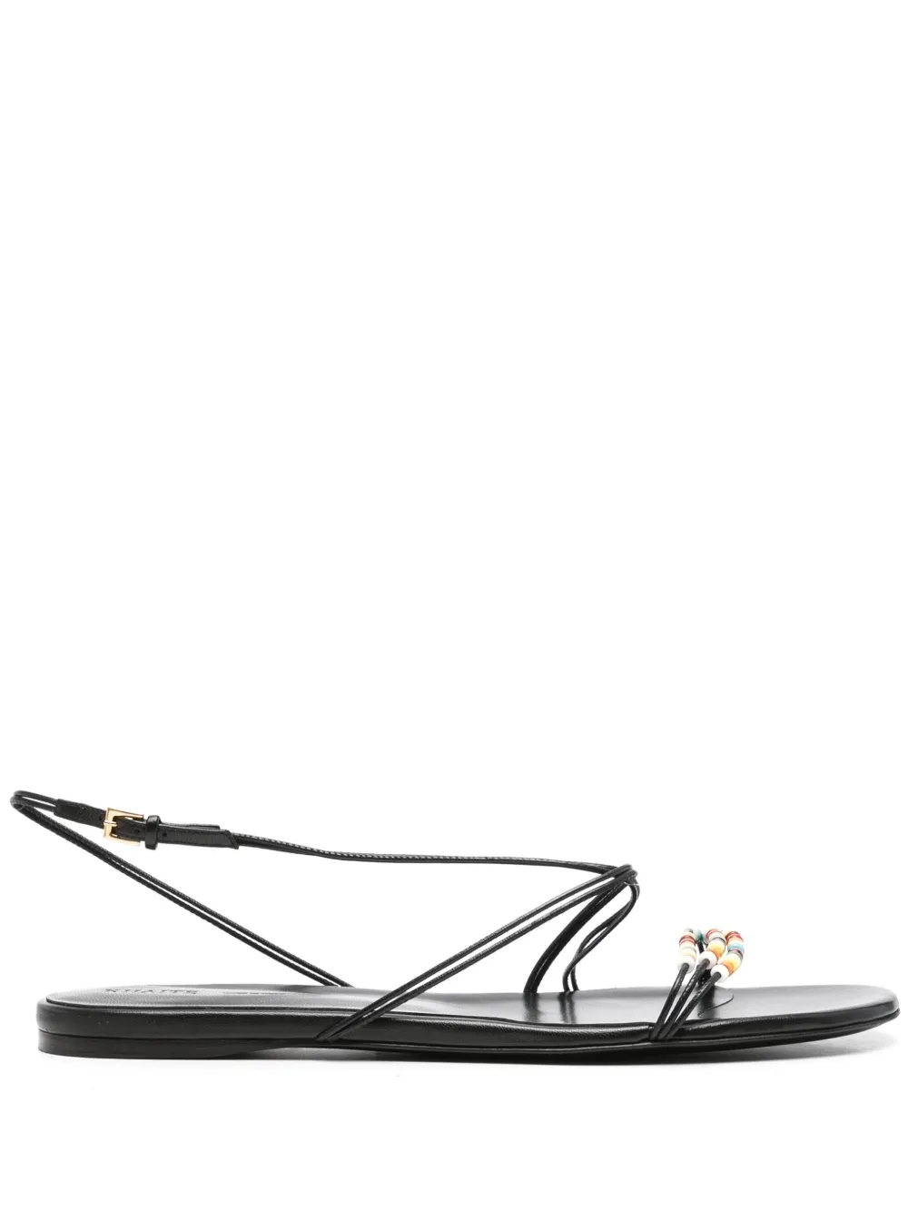 KHAITE beaded sandals Black