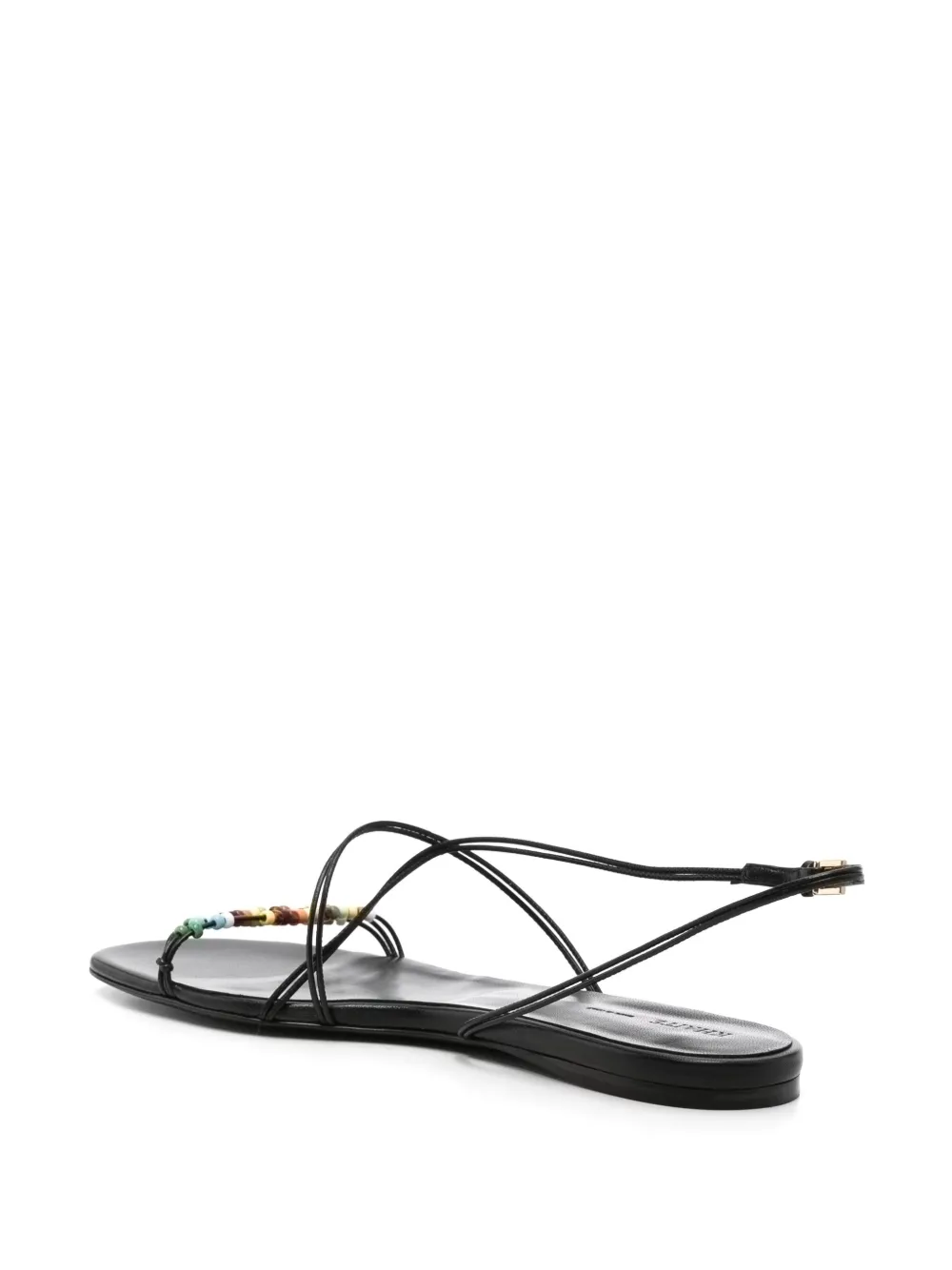 KHAITE beaded sandals Black