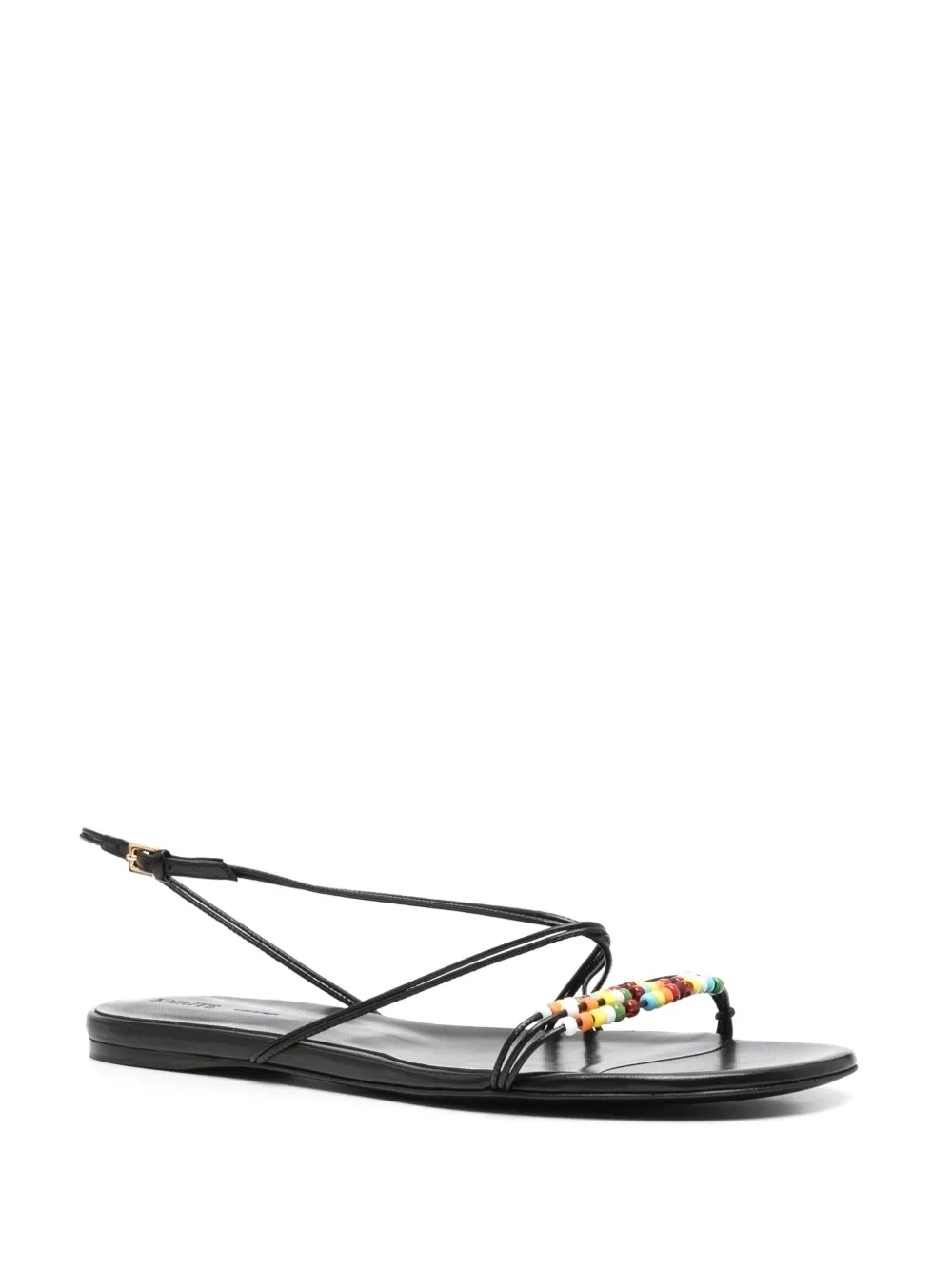 KHAITE beaded sandals Black