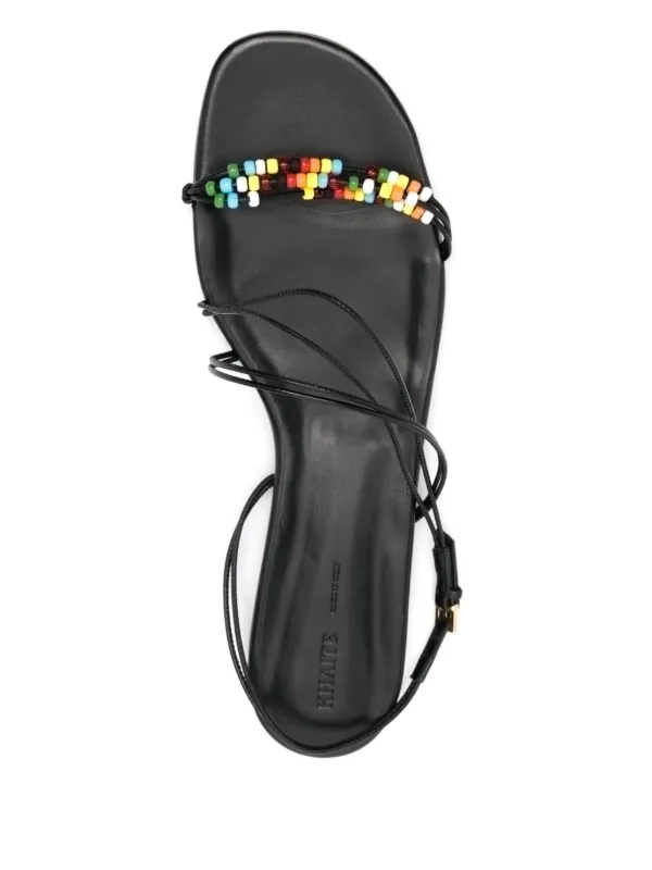 KHAITE Beaded Sandals | Black | FARFETCH