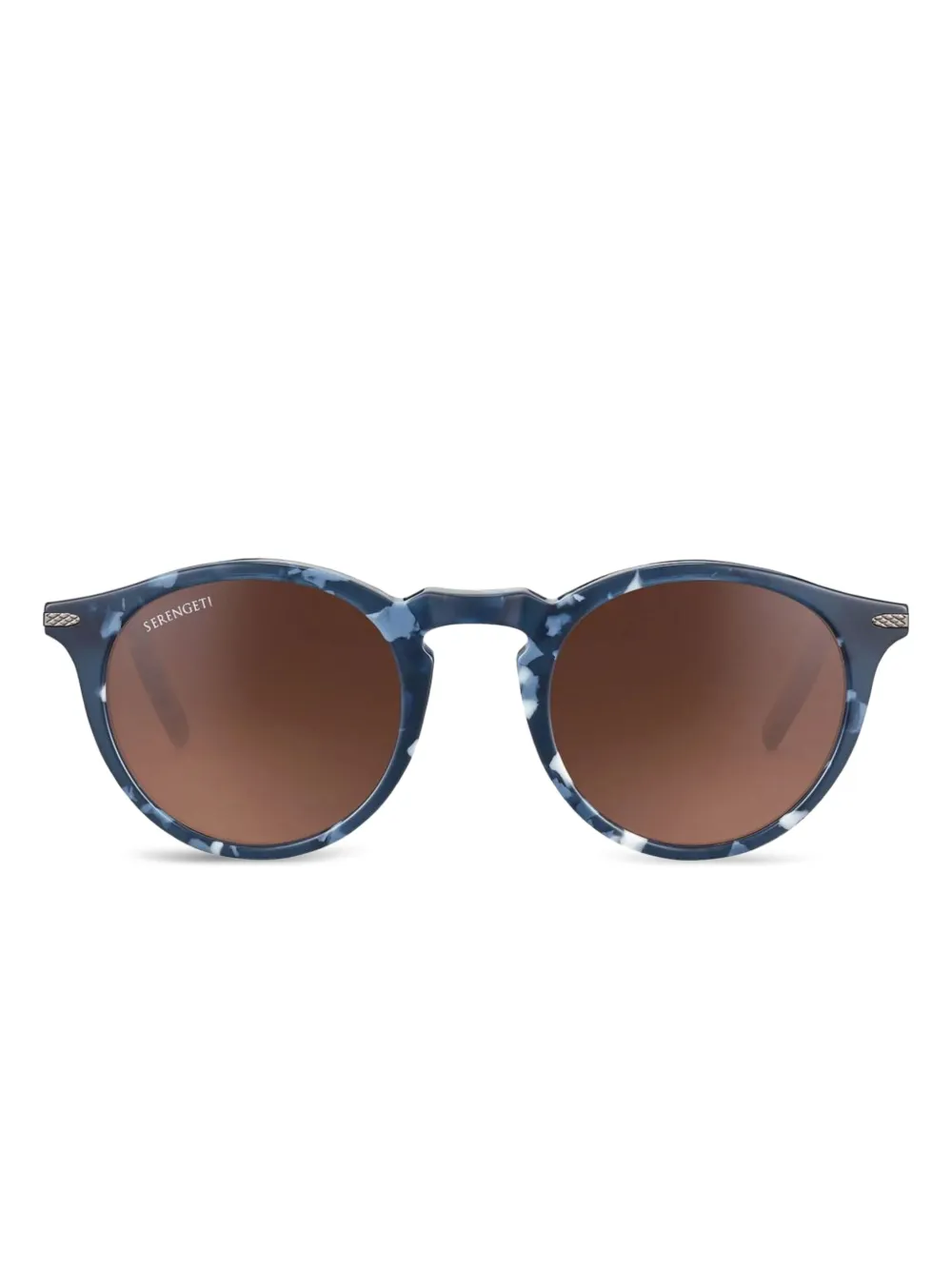 Serengeti Eyewear Raffaele zonnebril met rond montuur en marmer-effect Blauw
