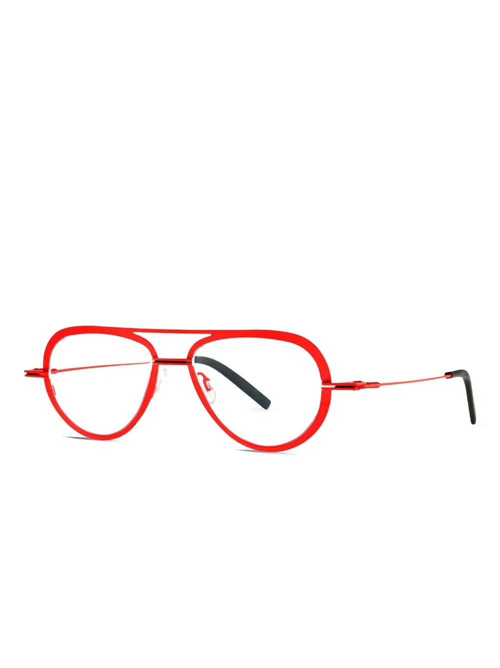Theo Eyewear Bril met oversized montuur - Rood