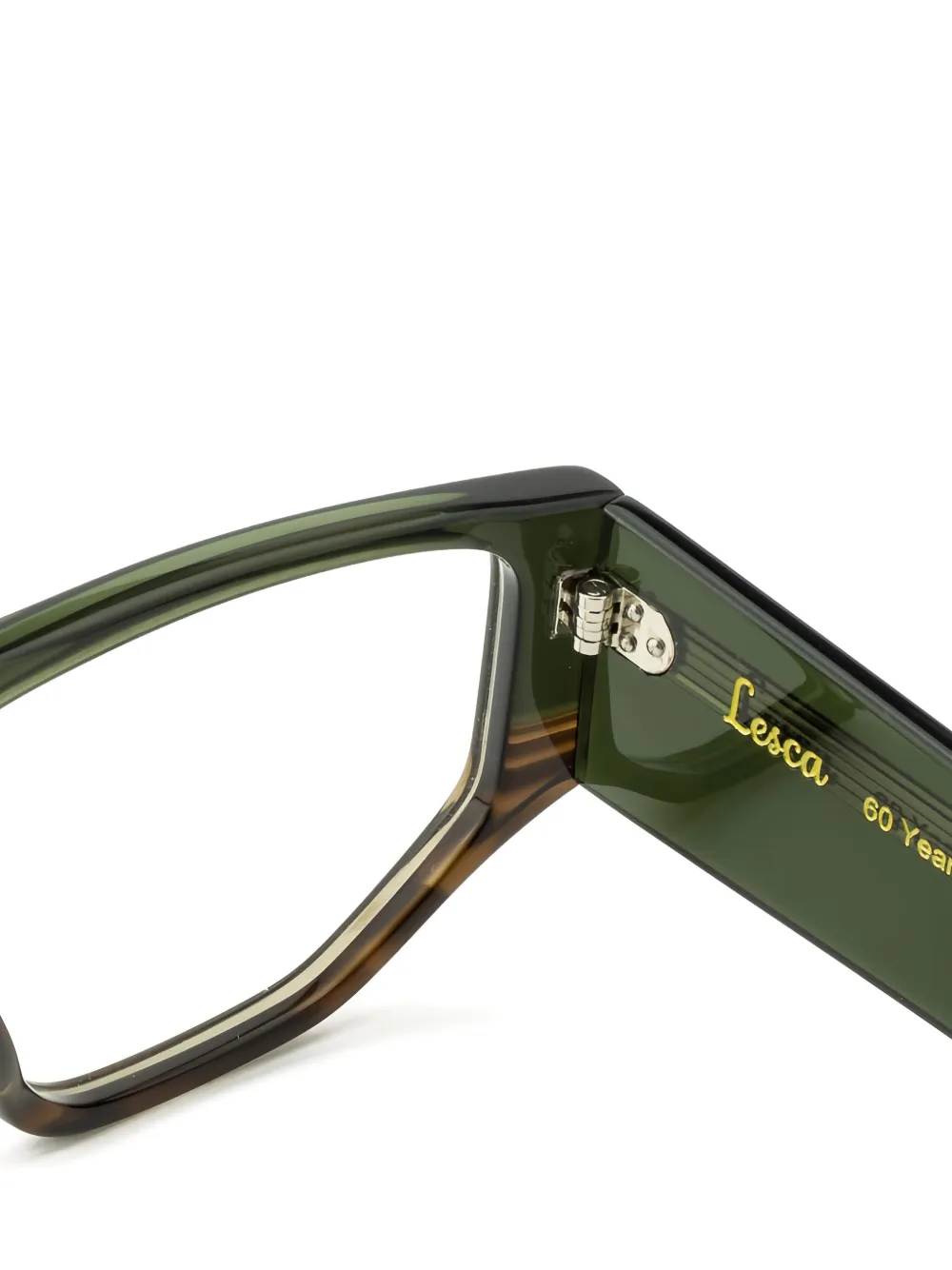 Lesca Bril van acetaat met geometrisch montuur Groen