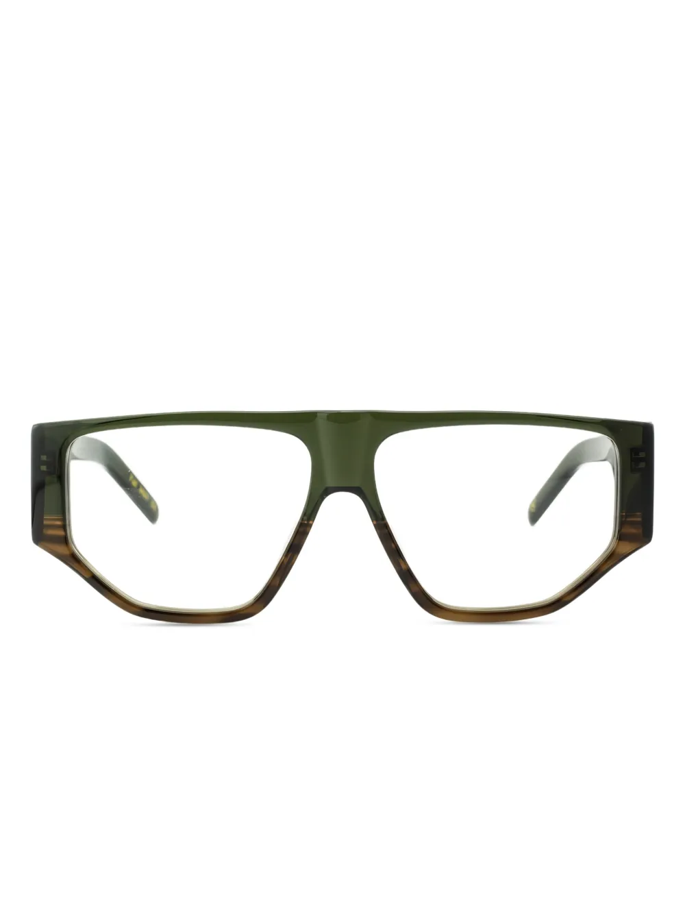 Lesca geometric-frame acetate glasses | Green | Image 1