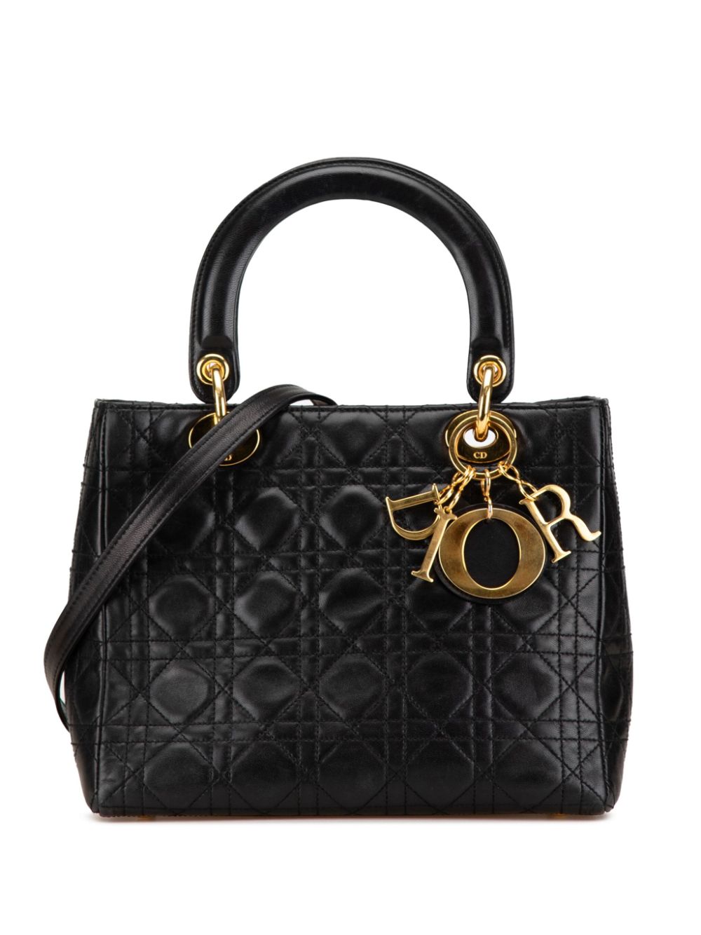 1997 Medium Lambskin Cannage Lady Dior satchel