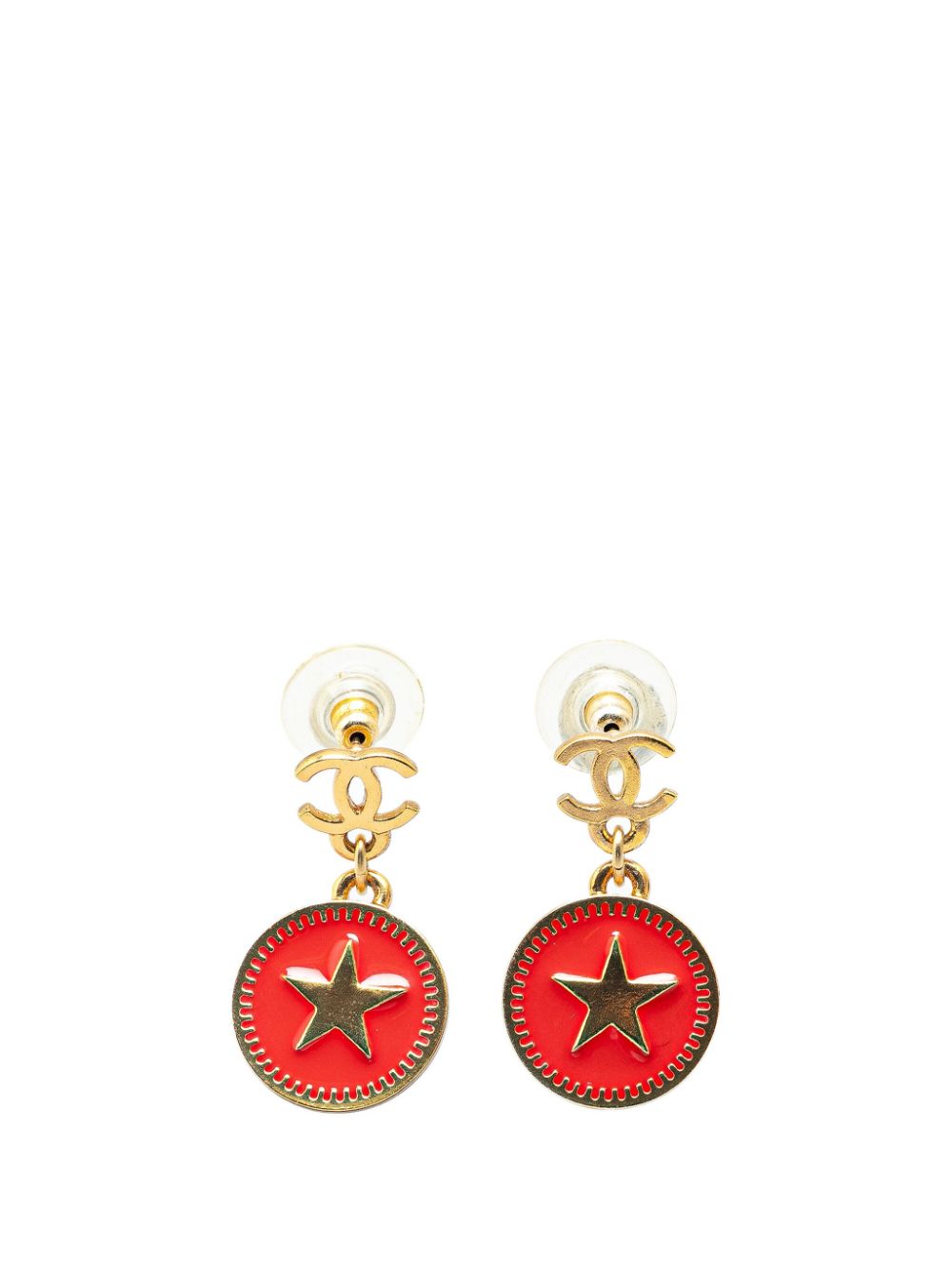 2001 Gold Plated Mini Nico Swing American Star Push Back costume earrings