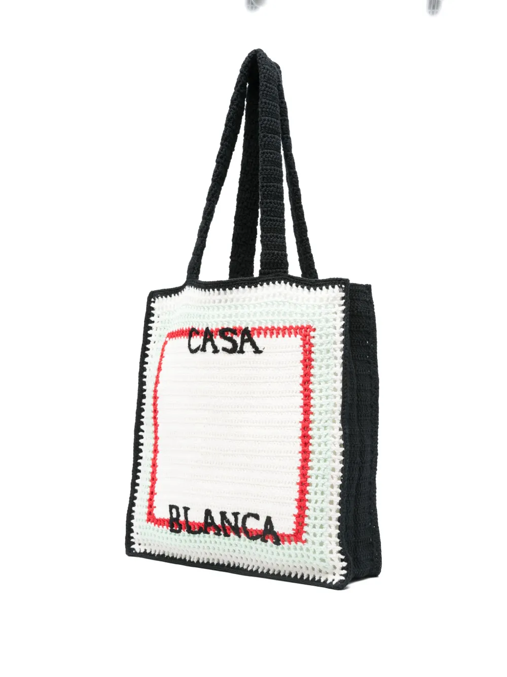 Casablanca logo-embroidered tote bag Wit