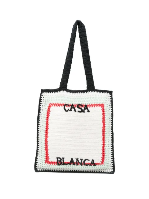 Casablanca logo-embroidered tote bag