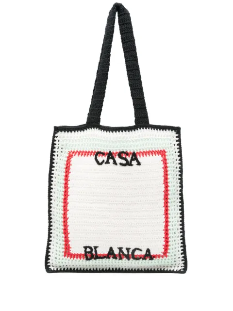 Casablanca logo-embroidered tote bag