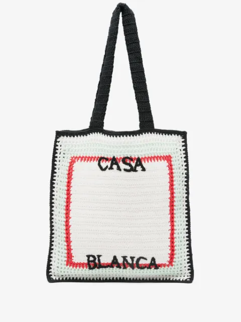 Casablanca logo-embroidered tote bag