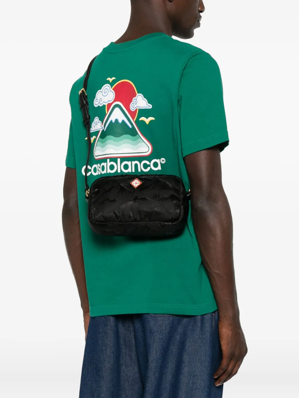 Casablanca mountain-print messenger bag - Zwart