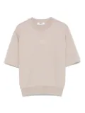 MSGM Kids raised-logo T-shirt - Neutrals