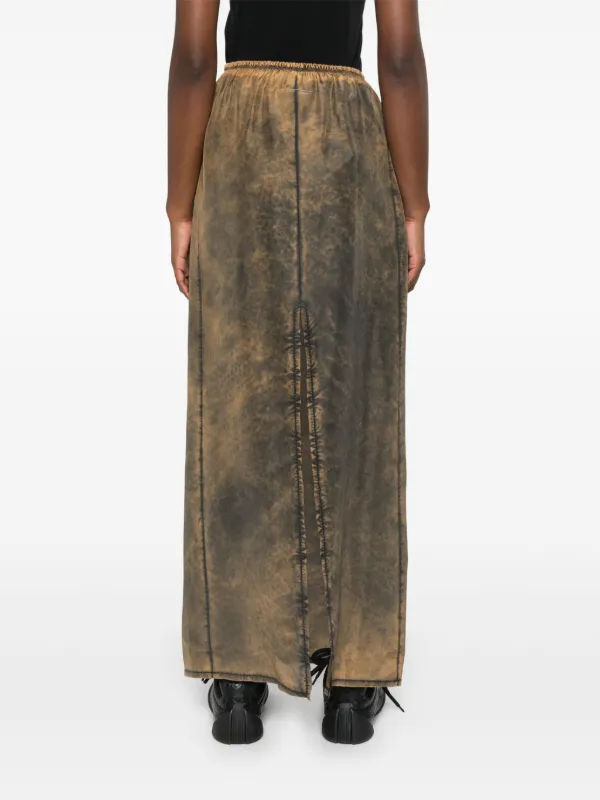 MM6 Maison Margiela Silk Midi Skirt | Black | FARFETCH