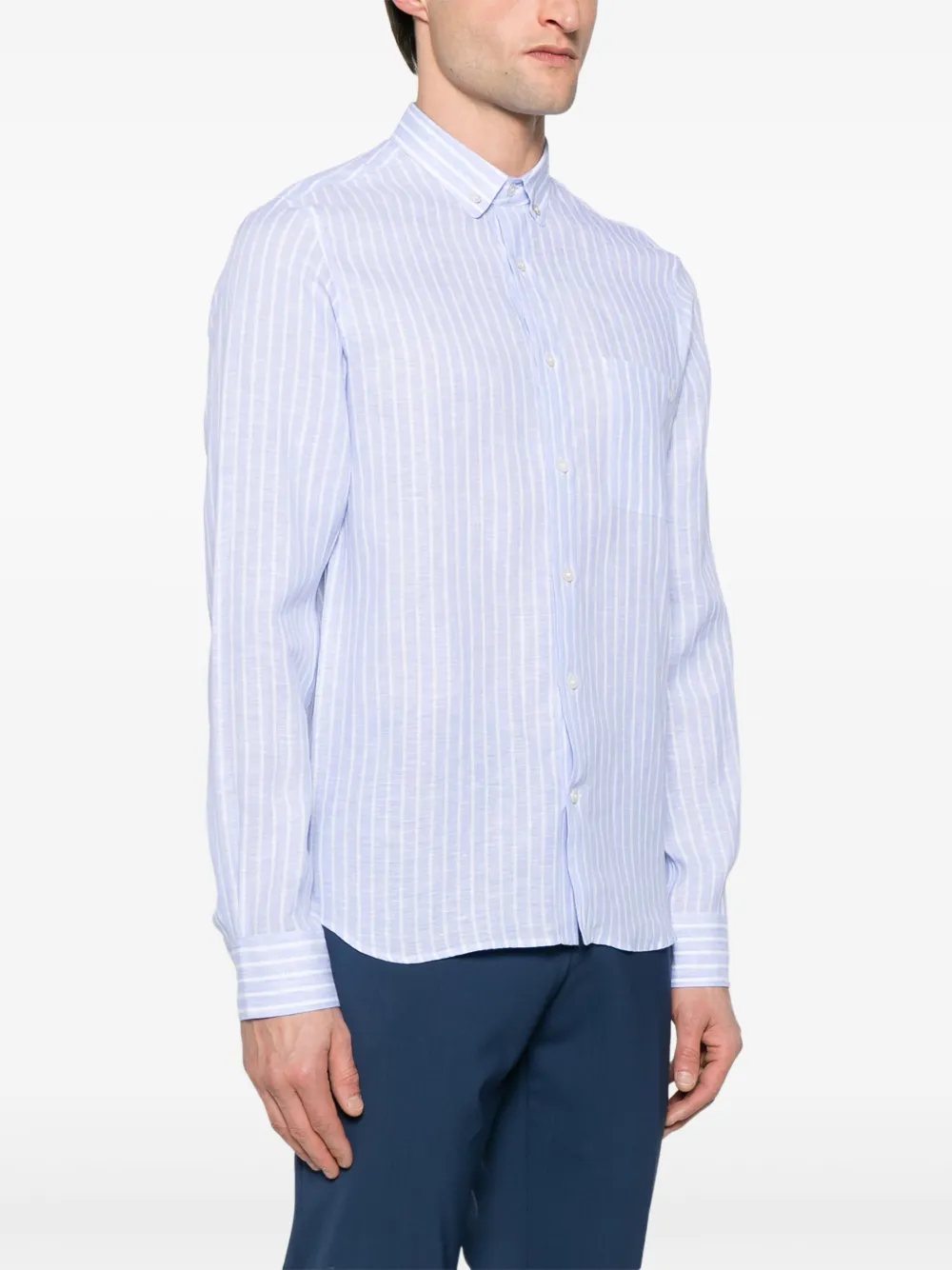 Valentino Garavani Gestreept overhemd Blauw