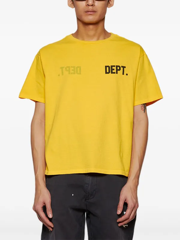 GALLERY DEPT. logo-print Reversible T-shirt | Yellow | FARFETCH