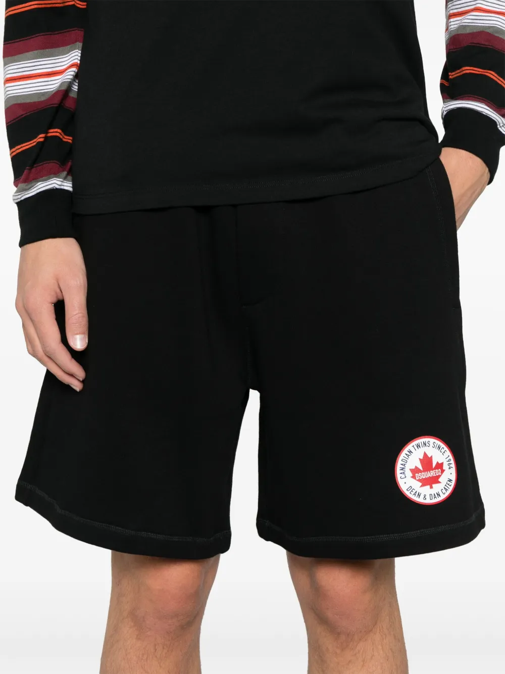 DSQUARED2 Trainingsshorts met logoprint Zwart