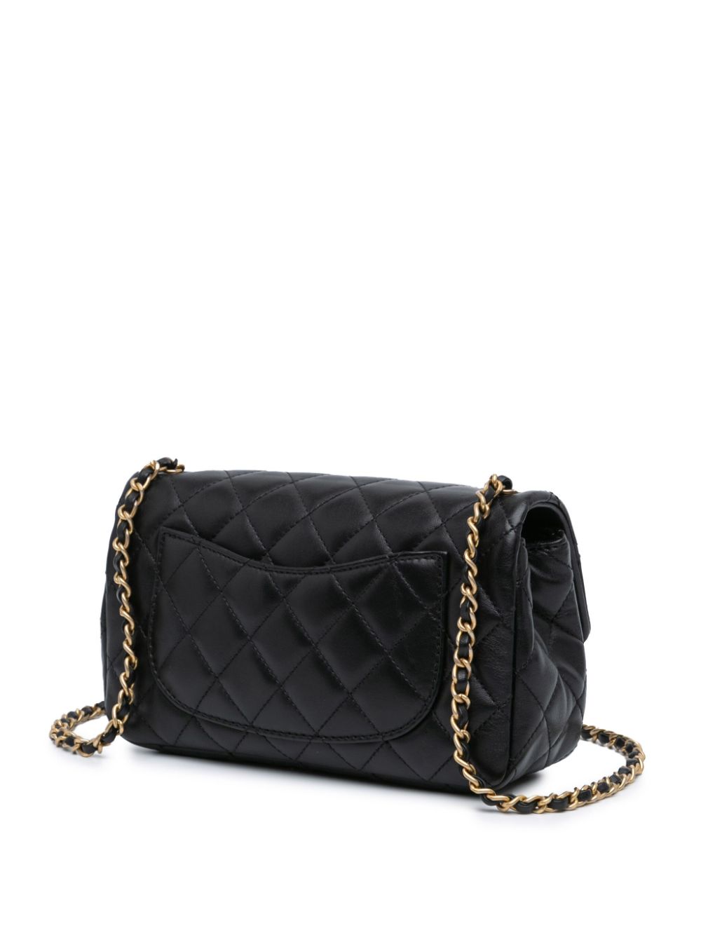 Pre-owned Chanel 2020 Mini Rectangular Lambskin Romance Flap Crossbody Bag In 黑色