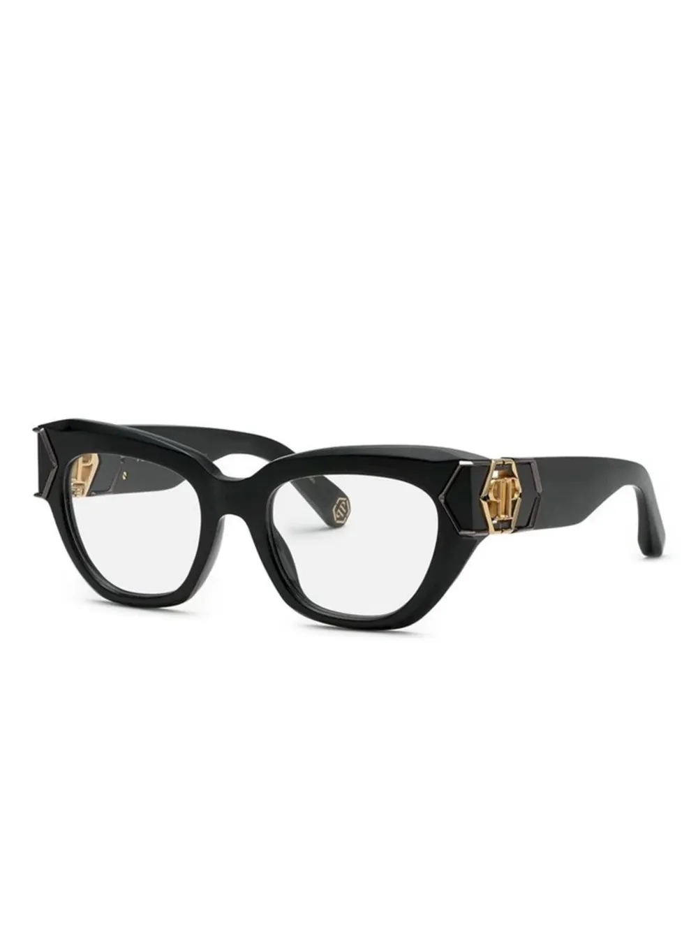 Philipp Plein Eyewear logo engraved frames | Black | Image 1