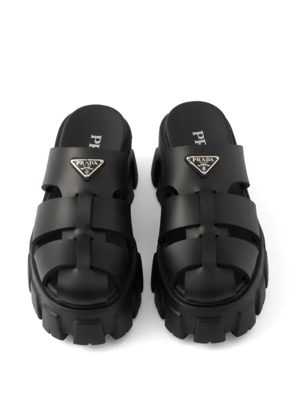 Prada Monolith Mules | Black | FARFETCH
