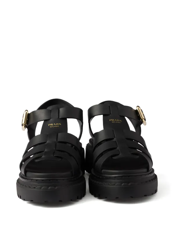 サンダル Prada Brushed Leather Fisherman Sandals Black Prada Men's Leather Fisherman Sandals | Neiman Marcus