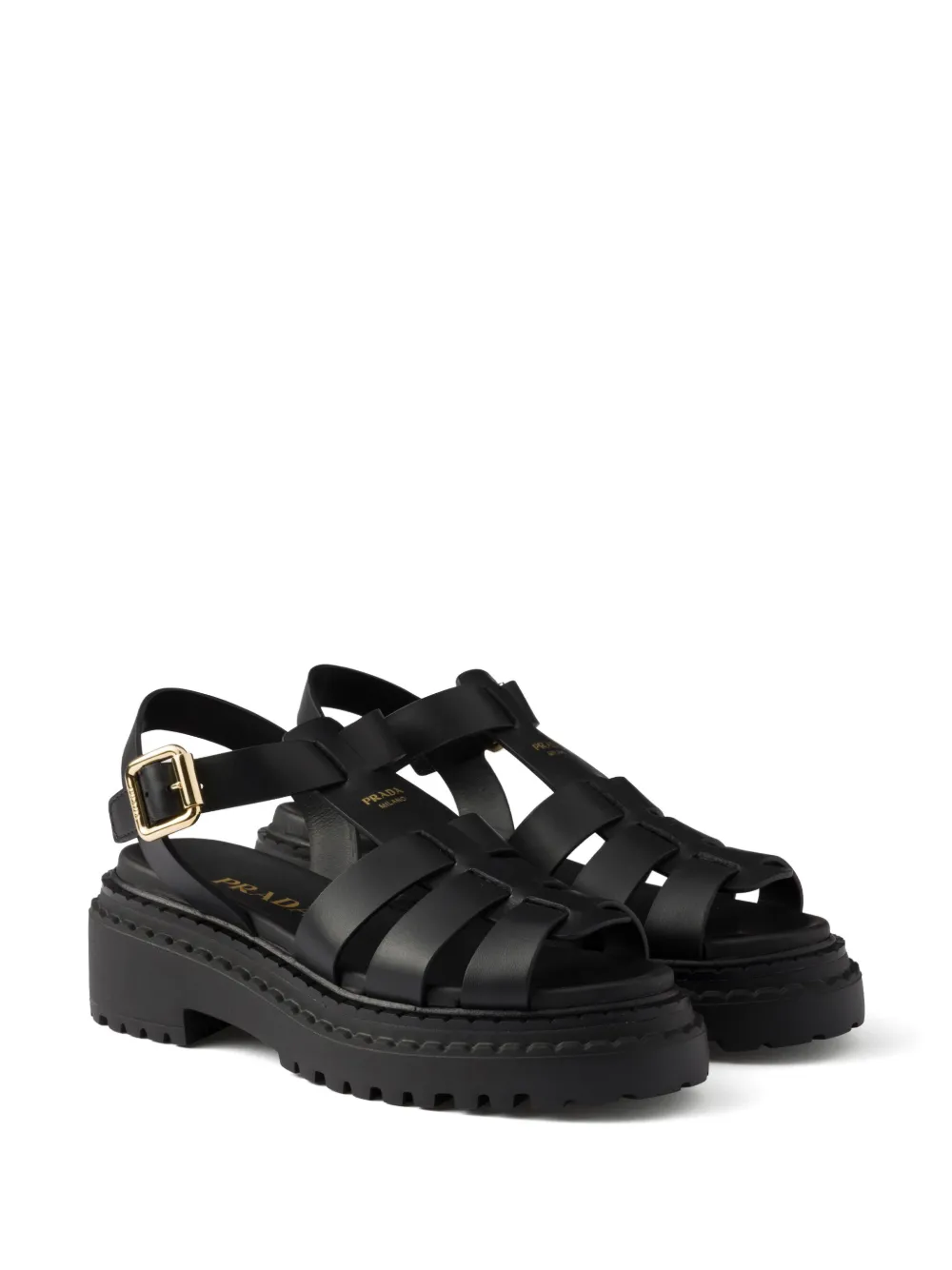 Prada Fisherman's sandalen - Zwart