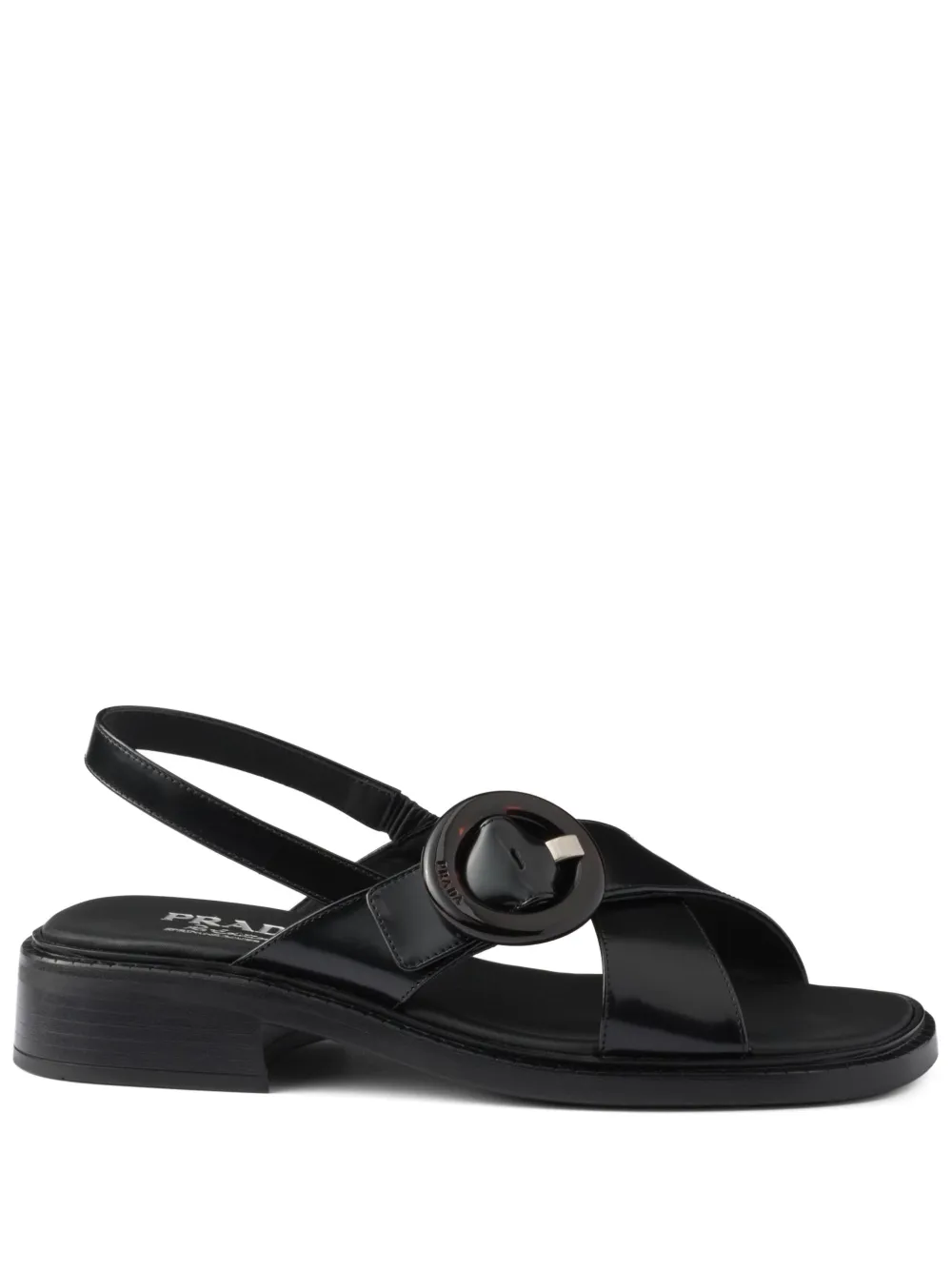 Prada brushed leather sandals Black