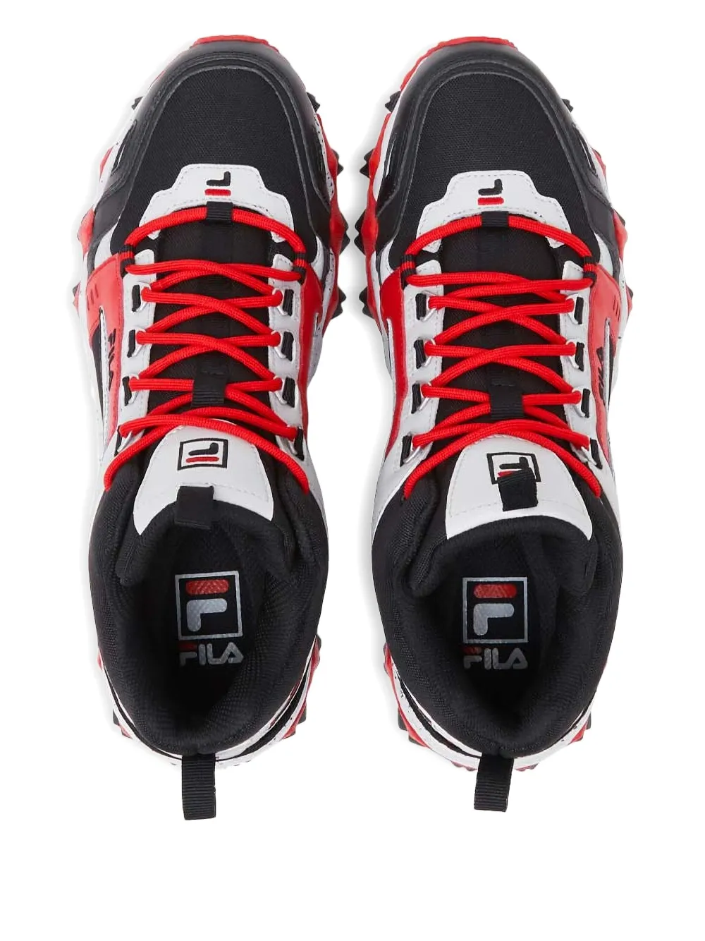 Fila Oakmont Trail Mid "Black Glacier Gray Red" sneakers