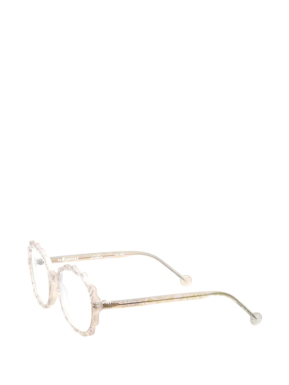 L.A. EYEWORKS scalloped-edge round-frame glasses | Men | Image 2