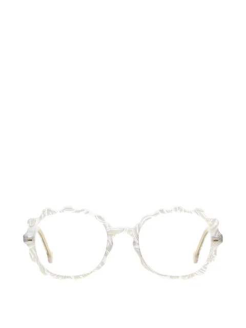 L.A. EYEWORKS scalloped-edge round-frame glasses