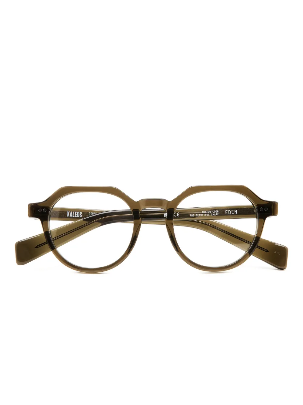 Kaleos Eden geometric-frame glasses - Marrone