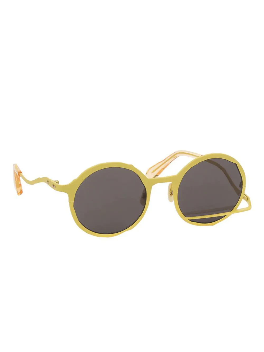  Masahiromaruyama Round Frame Sunglasses - Yellow 