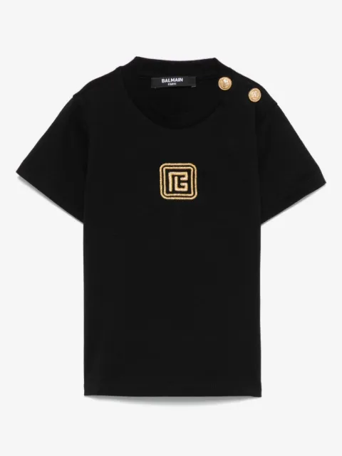 Balmain Kids playera con logo bordado