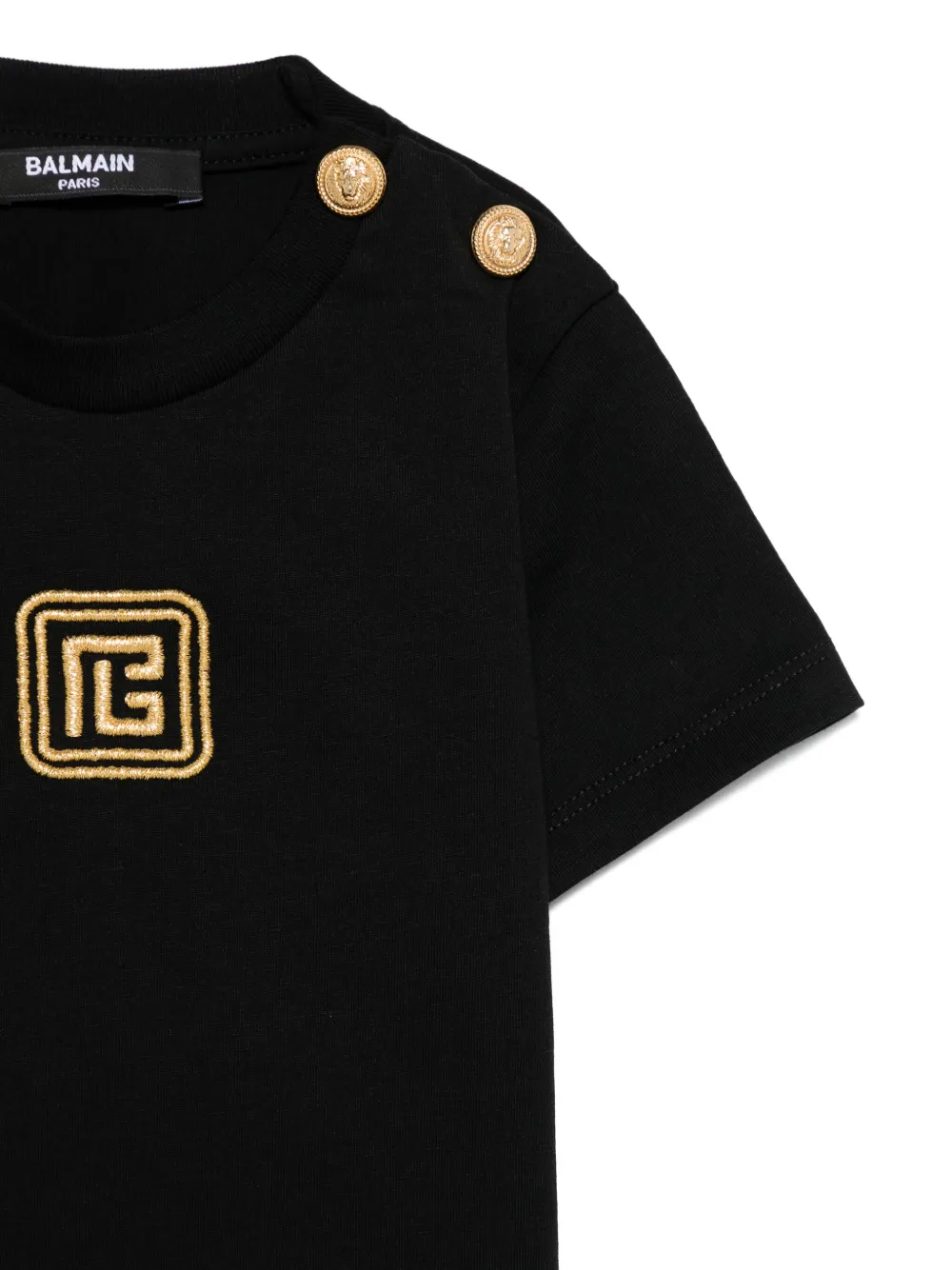 Balmain Kids T-shirt met geborduurd logo Zwart