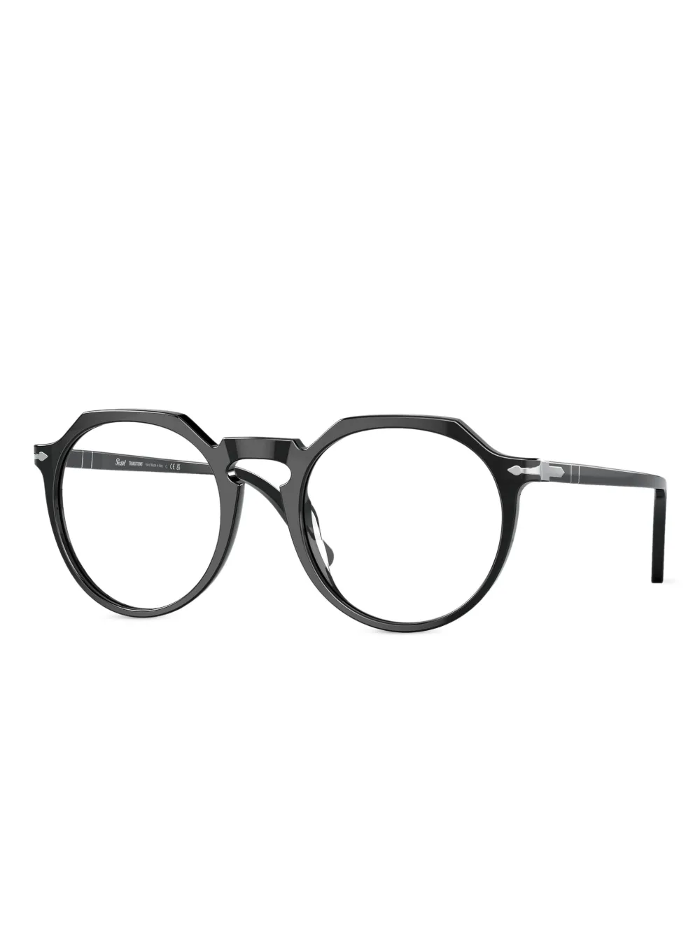 Persol Bril met rond montuur Zwart