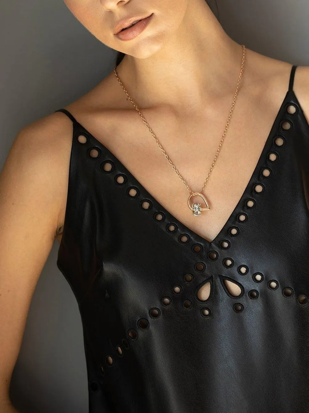 Marla Aaron 14kt rose gold Chubby Droplock pendant | Fine Jewelry | Image 2