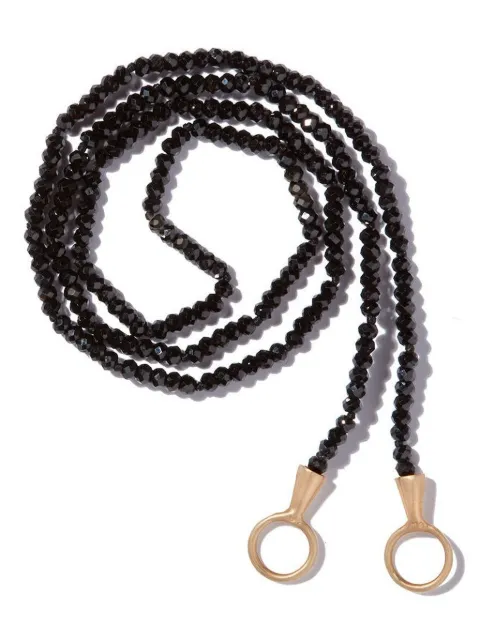Marla Aaron 14kt yellow gold Itty Bitty Black Spinel Strand necklace